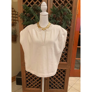 Lou & Grey Cream Minimalist Cap Sleeve Sweatshirt Large